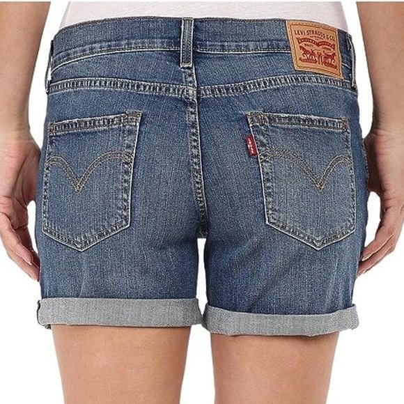 Levi's Women's Mid Length Short, Rustic Woodland Destructed 29 - Picture 2 of 3